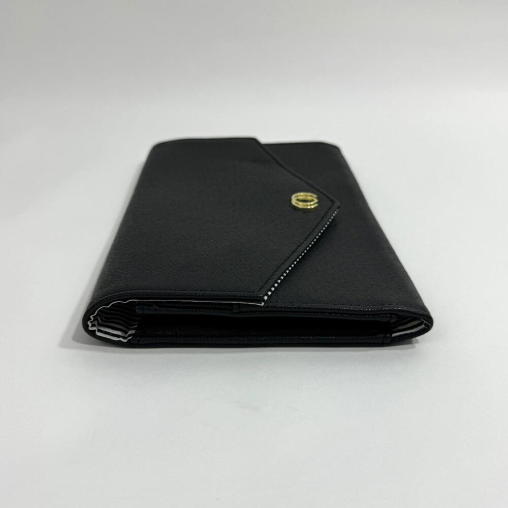 Minicci Solid Black Faux Leather Large Rectangle Envelope Wallet Clutch New - Picture 3 of 11